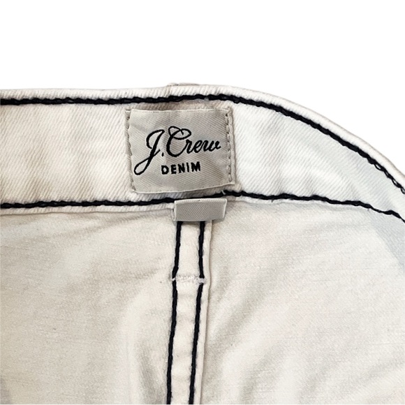 {J. Crew} Contrast Stitching Detail Full Front Button Denim Pencil Skirt - Picture 3 of 5